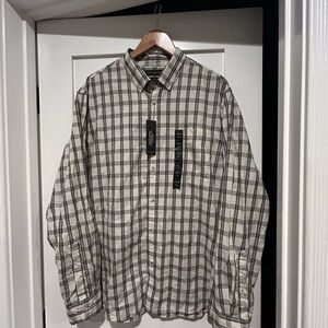 Banana Republic Men's Plaid Shirt in Black and White